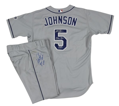2000 Davey Johnson Game Worn and Signed Los Angeles Dodgers Full Road Uniform